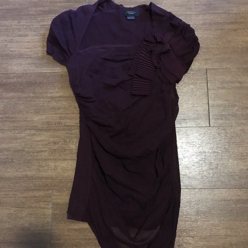 Deletta Anthropologie mesh bow top XS